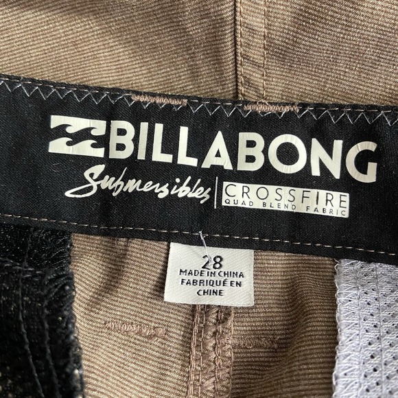 Billabong Board Shorts mens 28x9 Crossfire Submersibles Hybrid Quick Dry Brown - Picture 9 of 13